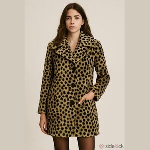 Vintage Leopard Print Faux Fur Coat Thigh Length Satin Lined Heavy Warm Custom